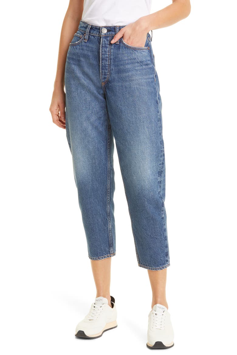 Alissa High Waist Barrel Leg Crop Jeans, Main, color, CLOVER