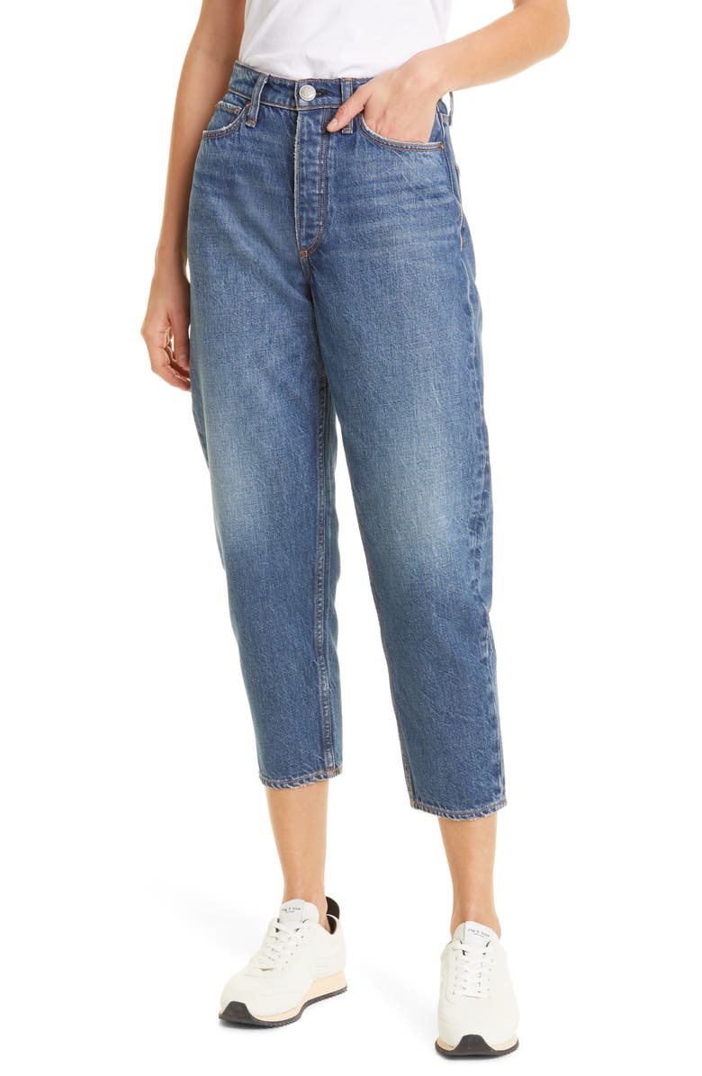 rag & bone Alissa High Waist Barrel Leg Crop Jeans, Main, color, 