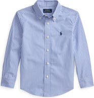 Polo Ralph Lauren Kids' Stripe Cotton Poplin Button-Down Shirt (Nordstrom Exclusive)