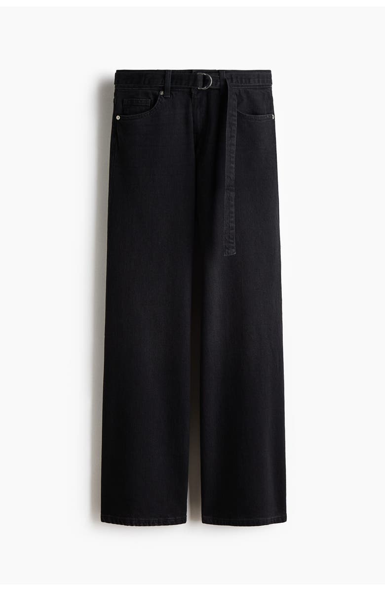 H&M Wide Ultra High Jeans, Alternate, color, Black