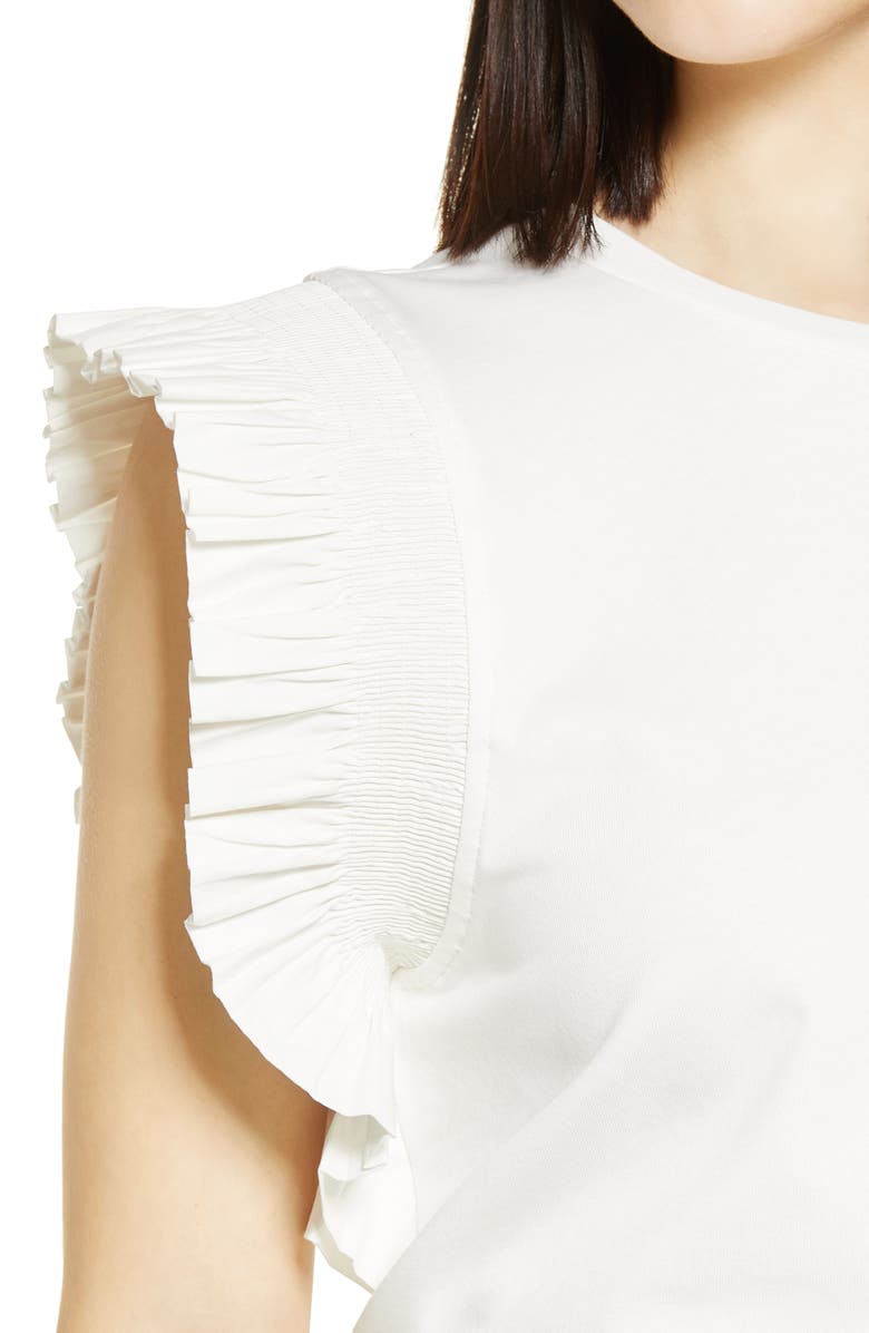 English Factory Poplin Ruffle Top, Alternate, color,