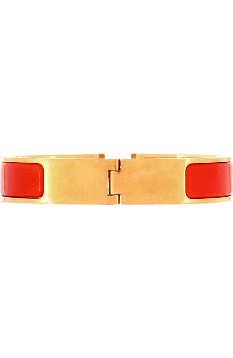 Pre-Owned Hermes Clic H Bracelet Enamel Narrow, Alternate, color, Orange