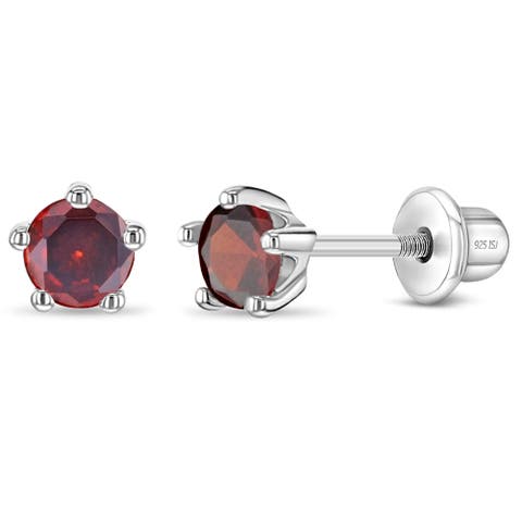 Classic Cubic Zirconia Birthstone Solitaire Earrings