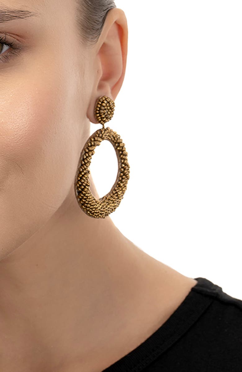Deepa Gurnani Asta Beaded Hoop Drop Earrings, Alternate, color,