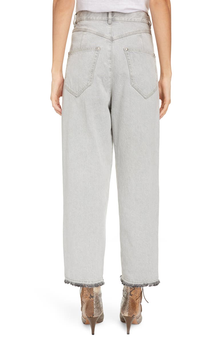 Isabel Marant High Waist Stud Detail Wide Leg Jeans, Alternate, color,