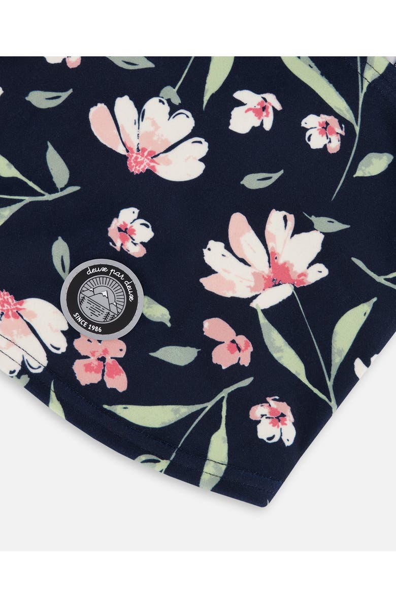 Deux par Deux Brushed Jersey Balaclava Flower, Alternate, color, Navy