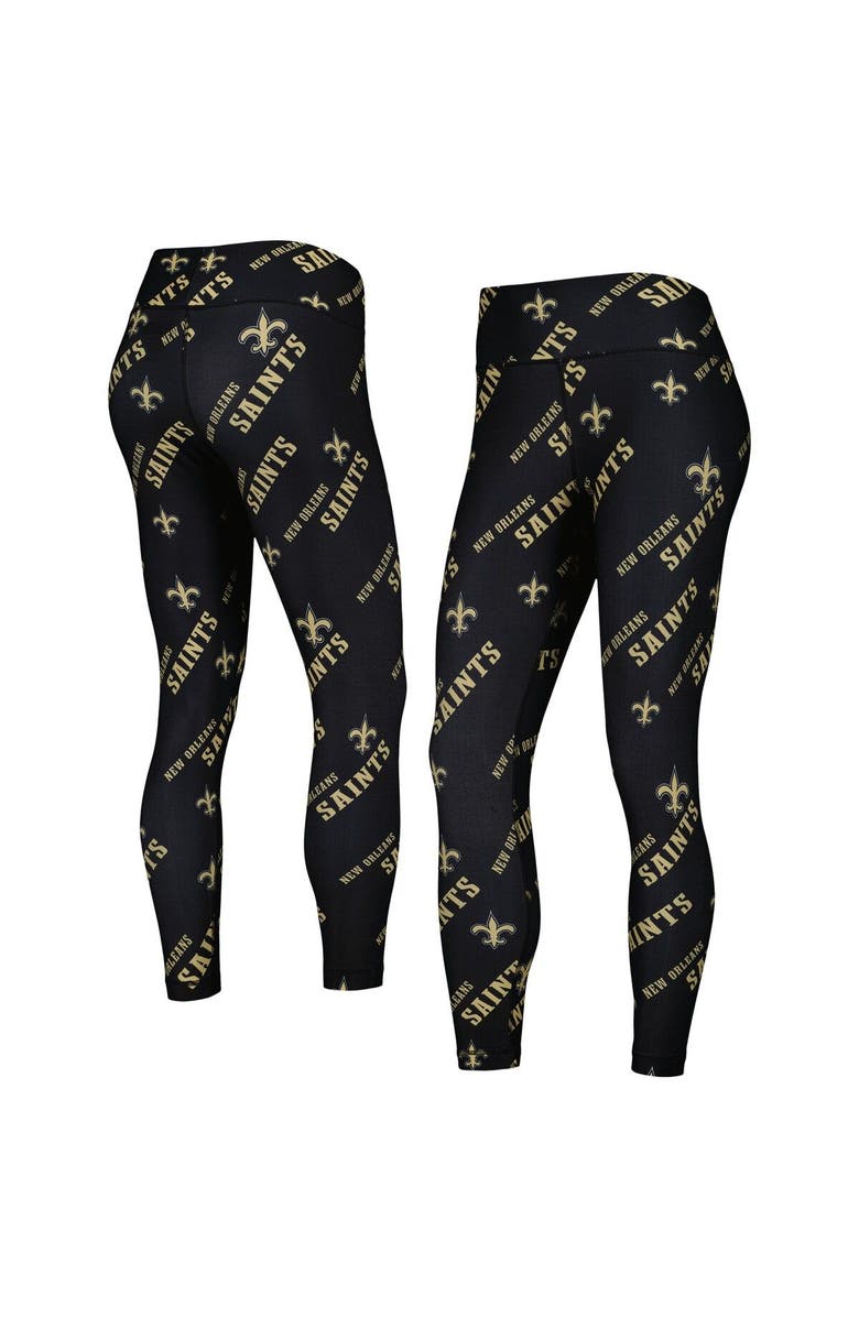 CONCEPTS SPORT Women's Concepts Sport Black New Orleans Saints Breakthrough Allover Print Lounge Leggings, Main, color, Black