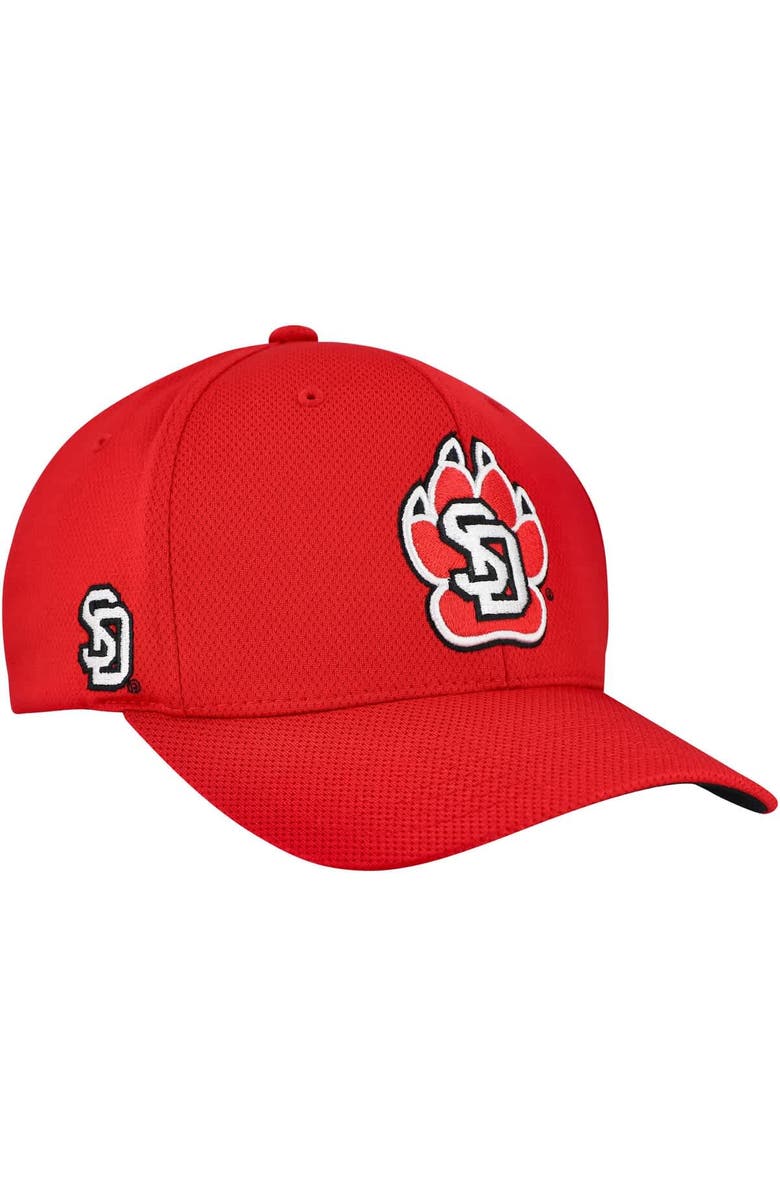 TOP OF THE WORLD Men's Top of the World  Red South Dakota Coyotes Reflex Performance Flex Hat, Main, color, Red