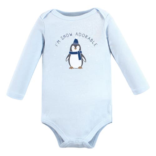 Hudson Baby Cotton Long-sleeve Bodysuits 5-pack In Blue