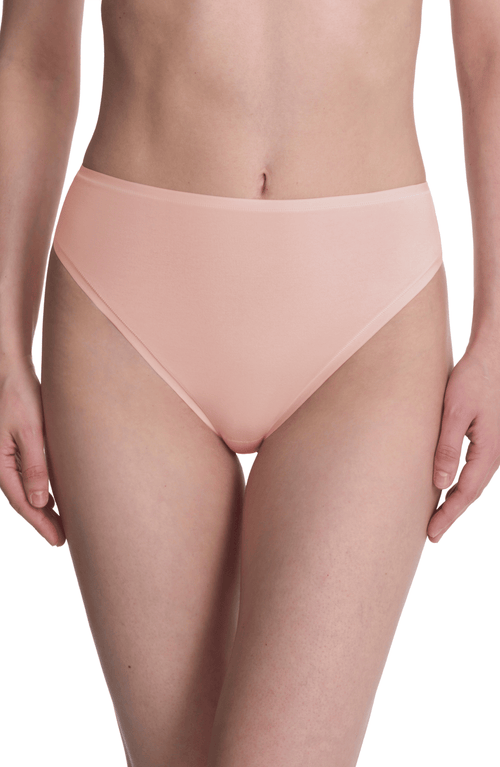 Natori Bliss Bare Cotton High Cut Brief 3-pack In Potpourri/cafe/black
