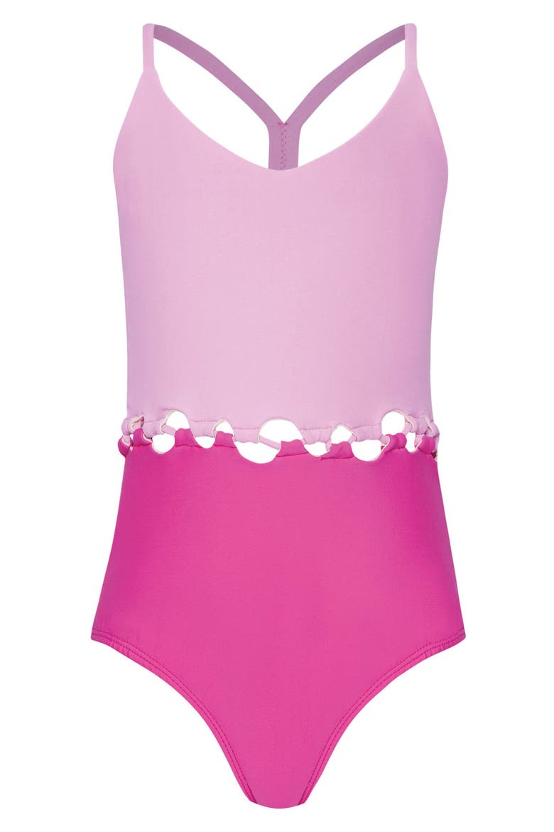Kids' Cammy Loop One-Piece Swimsuit, Main, color, ROSY