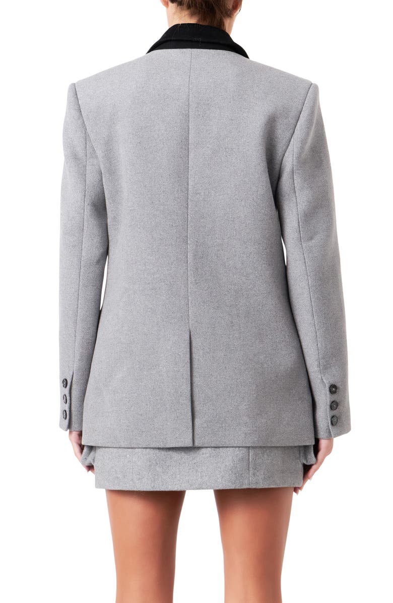 Grey Lab Oversize Wool Blend Blazer, Alternate, color, Grey/ Black