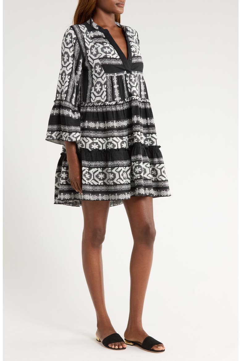 Embroidered Cover-Up Dress, Alternate, color, BLACK WHITE