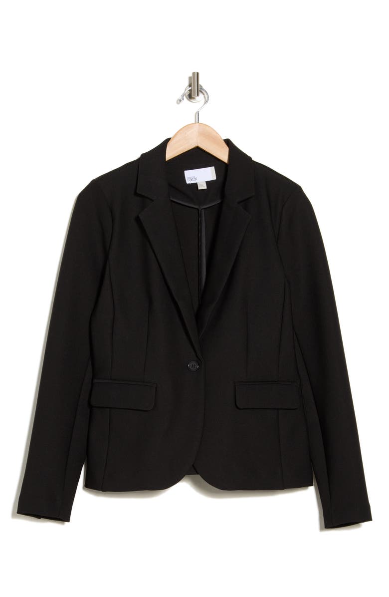 NORDSTROM RACK Essential Stretch Ponte Blazer, Alternate, color, Black
