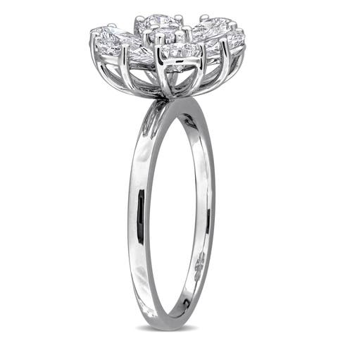 2-1/10 CTW Lab-Grown Diamond Flower Ring 14k