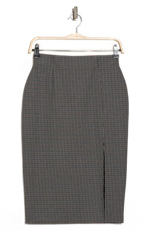 Ookie & Lala Front Slit Pencil Skirt In Black/brown