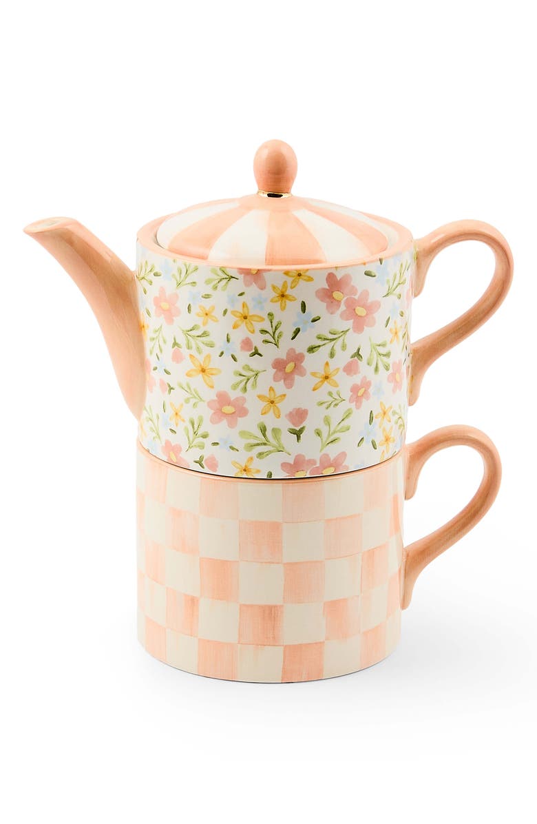 MACKENZIE CHILDS Posie Patch Tea for Me Set, Main, color, Peach