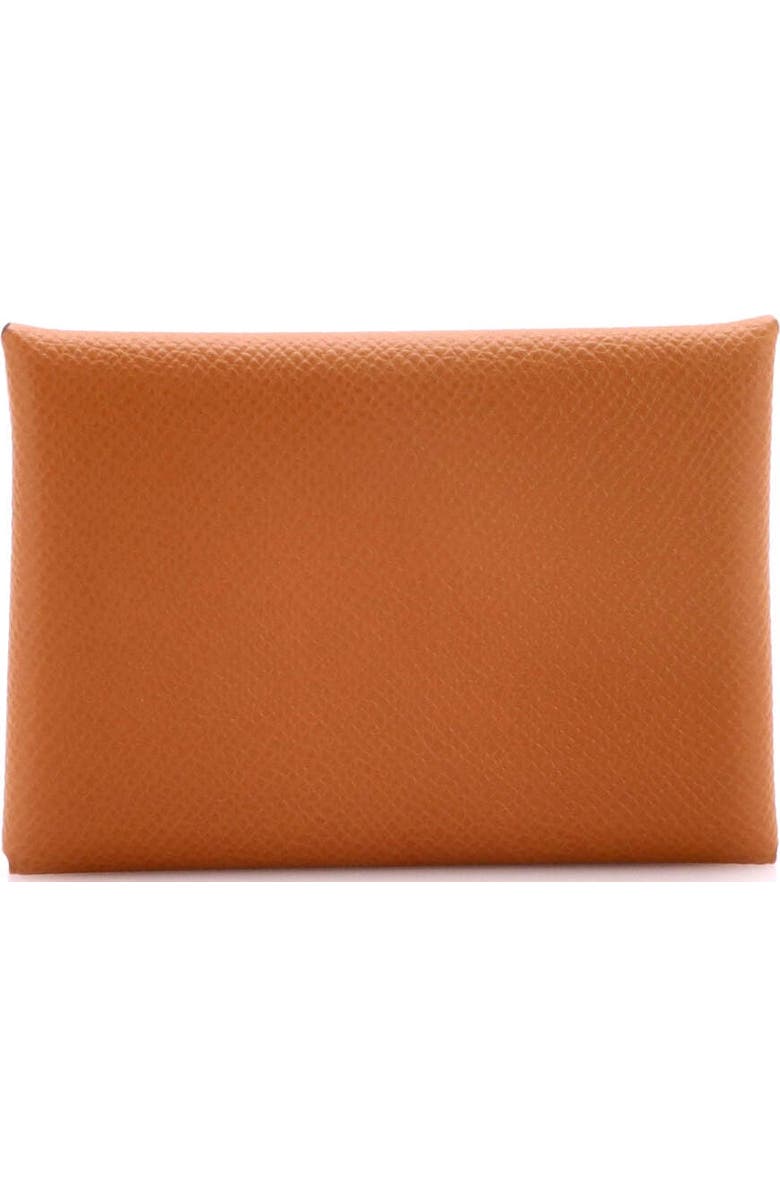 Pre-Owned Hermes Calvi Duo Card Holder Verso Epsom, Alternate, color, Verso - Gold/Vert Fizz