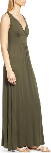 V-Neck Jersey Maxi Dress
