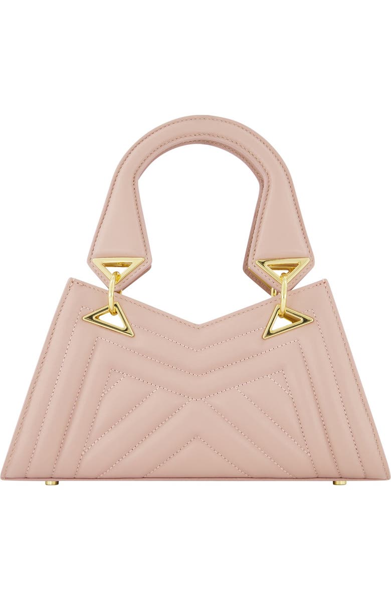 Mac Duggal Angular Quilted Napa Leather Handbag, Alternate, color, Rose