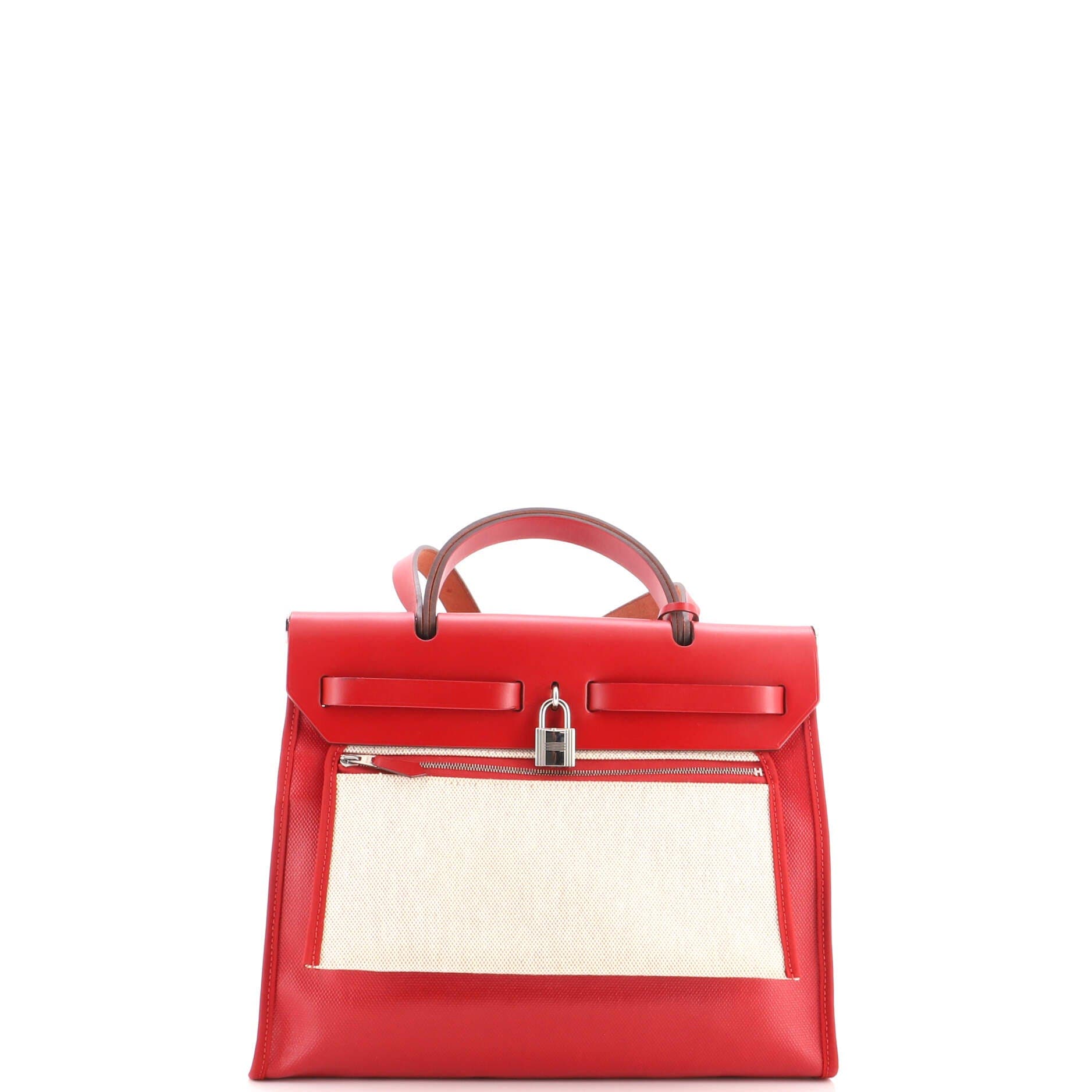 Herbag Zip Berline Vache Canvas and Leather 31, Alternate, color, Red