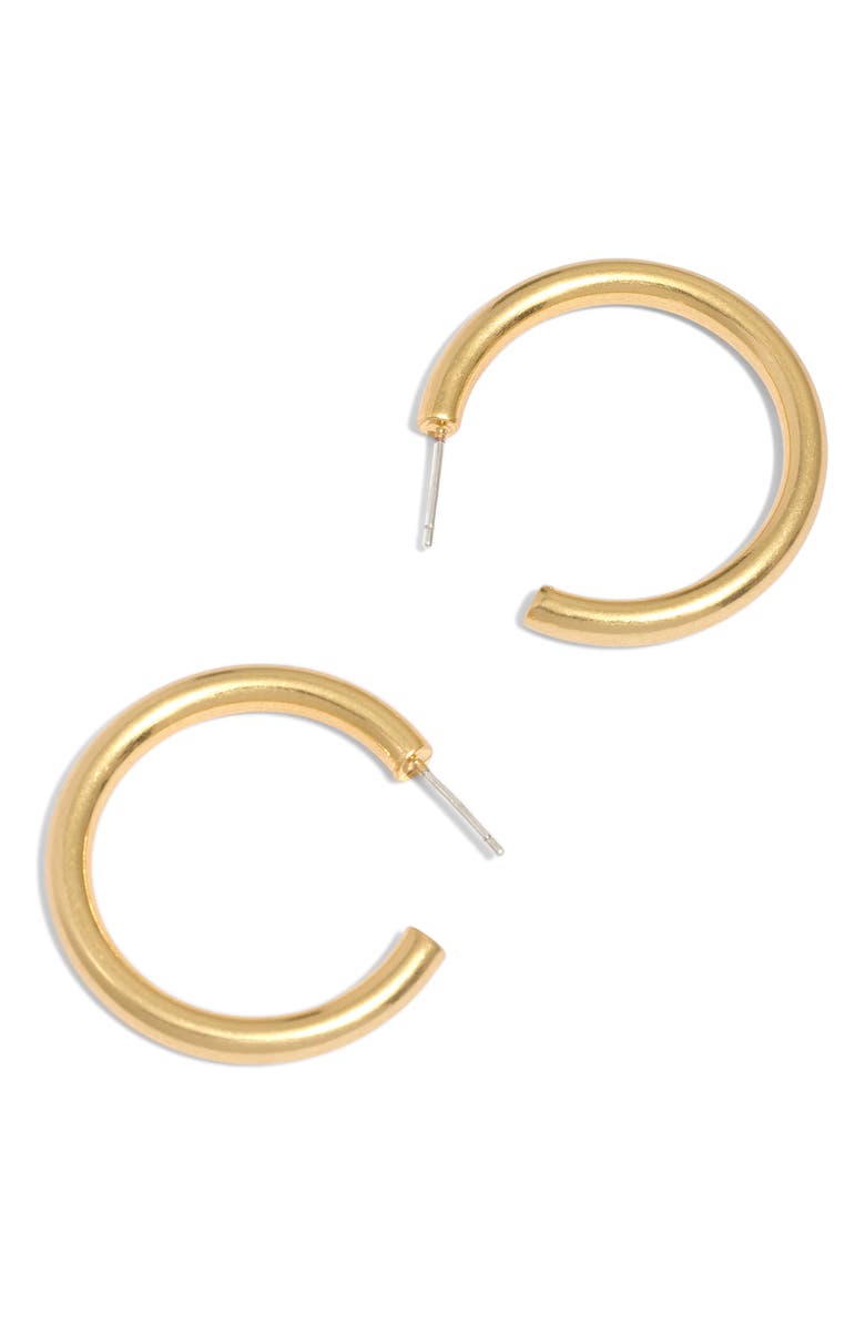 Madewell Chunky Medium Hoop Earrings, Main, color, 