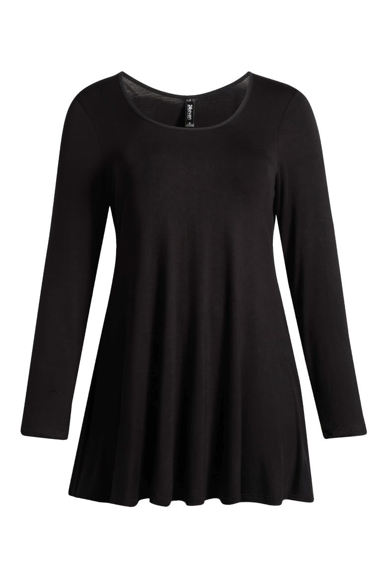 Swing Asymmetric Hem Tunic Top, Alternate, color, BLACK