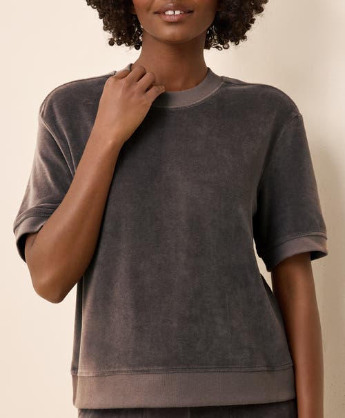 Pact Organic Cotton Pure Velour Sweatshirt Tee In Gray