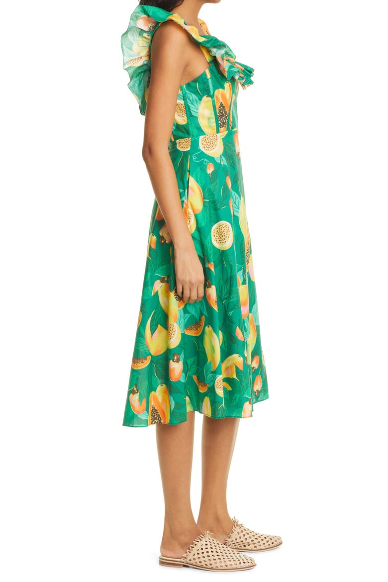 Green Papaya Salad Cotton Dress, Alternate, color, GREEN