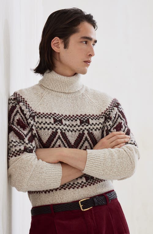 Brunello Cucinelli Geometric Jacquard Turtle Neck Pullover