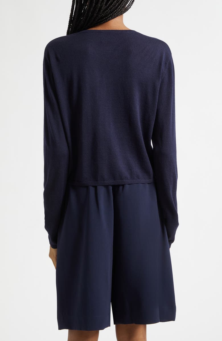 LESET James Merino Wool Crewneck Cardigan, Alternate, color, Midnight