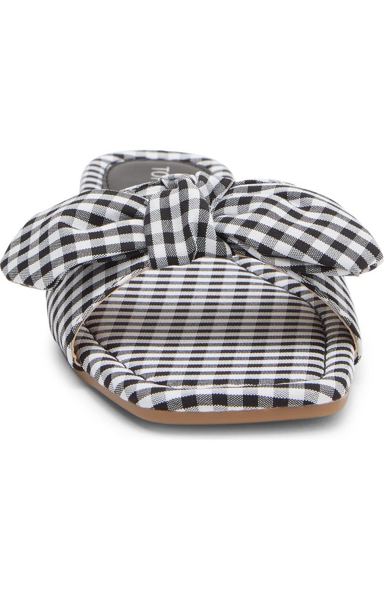 TOP MODA Penny Gingham Bow Slide Sandal, Alternate, color, Black