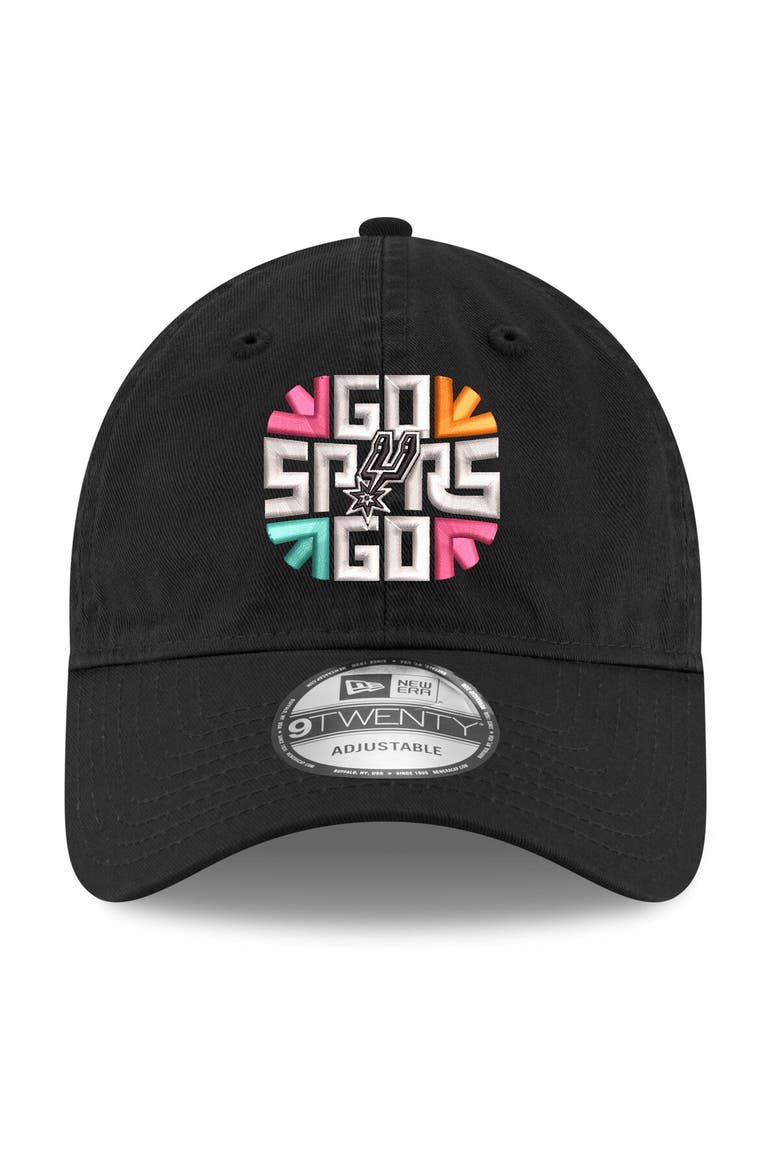 Men's New Era  Black San Antonio Spurs Slogan 9TWENTY Adjustable Hat, Alternate, color, Black