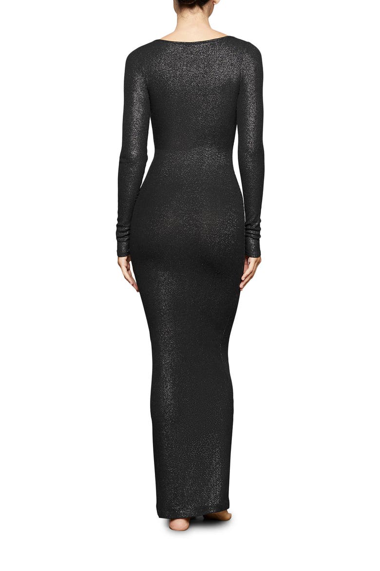 Soft Lounge Long Sleeve Dress, Alternate, color, ONYX FOIL