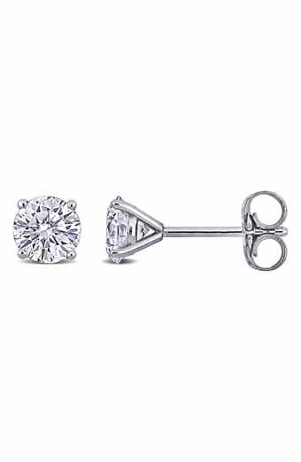 Created Forever 14K White Gold Round Lab Grown Diamond Stud Earrings