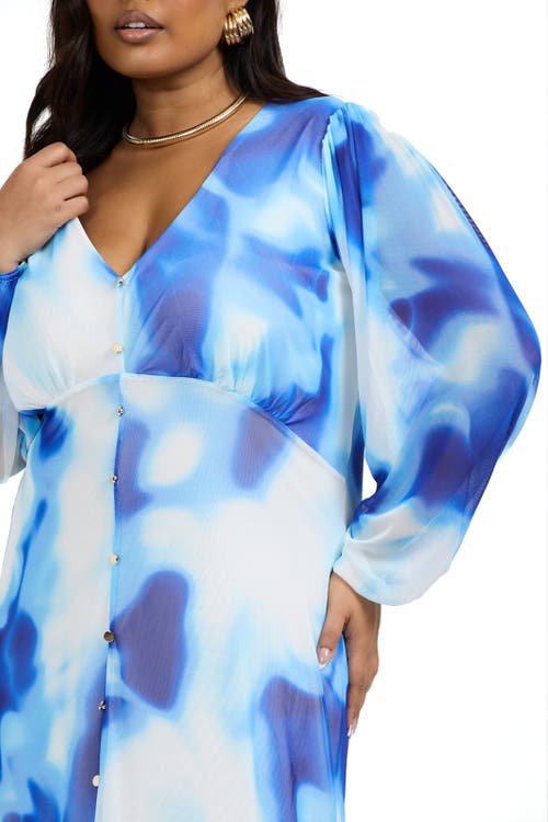 Fashion-szn Curve Plus Size Tie Dye Midi Dress In Black