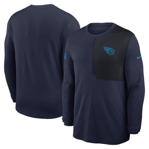 Men's Nike Navy Tennessee Titans Sideline Coach UV Performance Long Sleeve T-Shirt