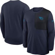 Nike Men's Nike Navy Tennessee Titans Sideline Coach UV Performance Long Sleeve T-Shirt