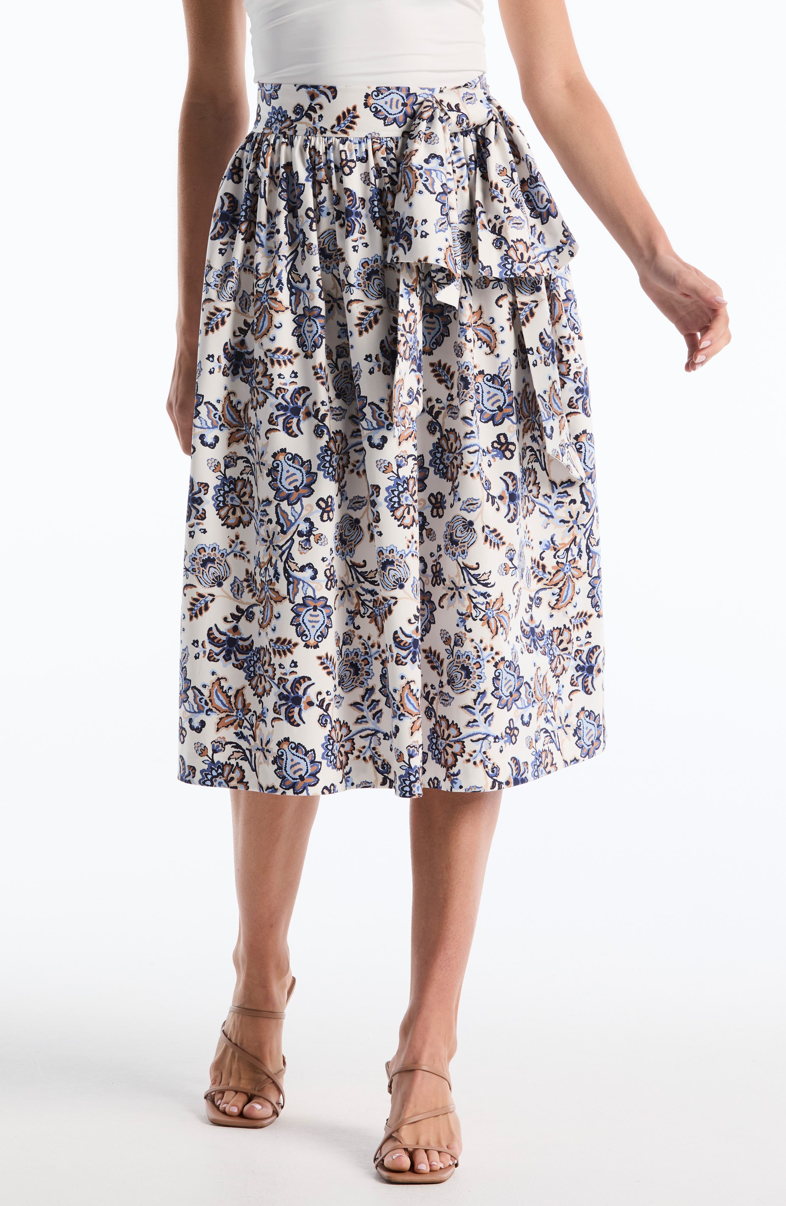 Laundry by Shelli Segal Bow Tie Midi Skirt