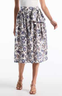 Laundry by Shelli Segal Bow Tie Midi Skirt