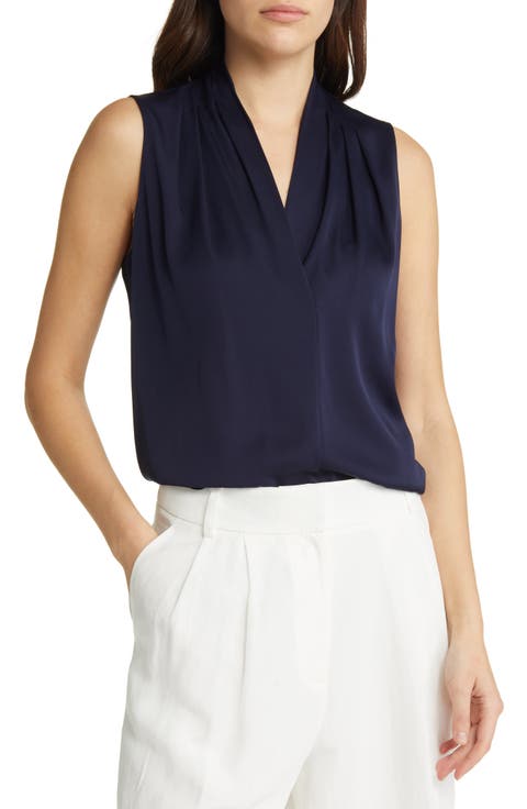 'Mila' Sleeveless Stretch Silk Blouse