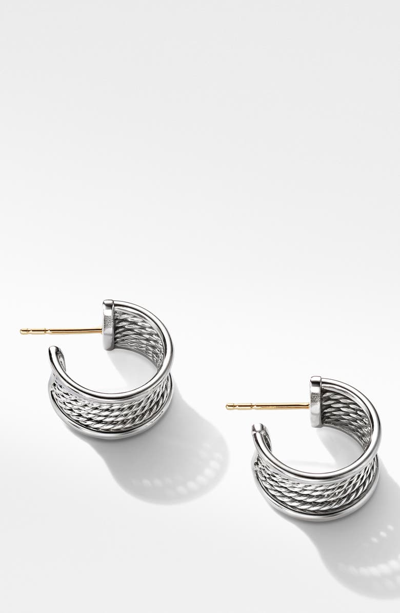 David Yurman Origami Cable Huggie Hoops, Alternate, color, 