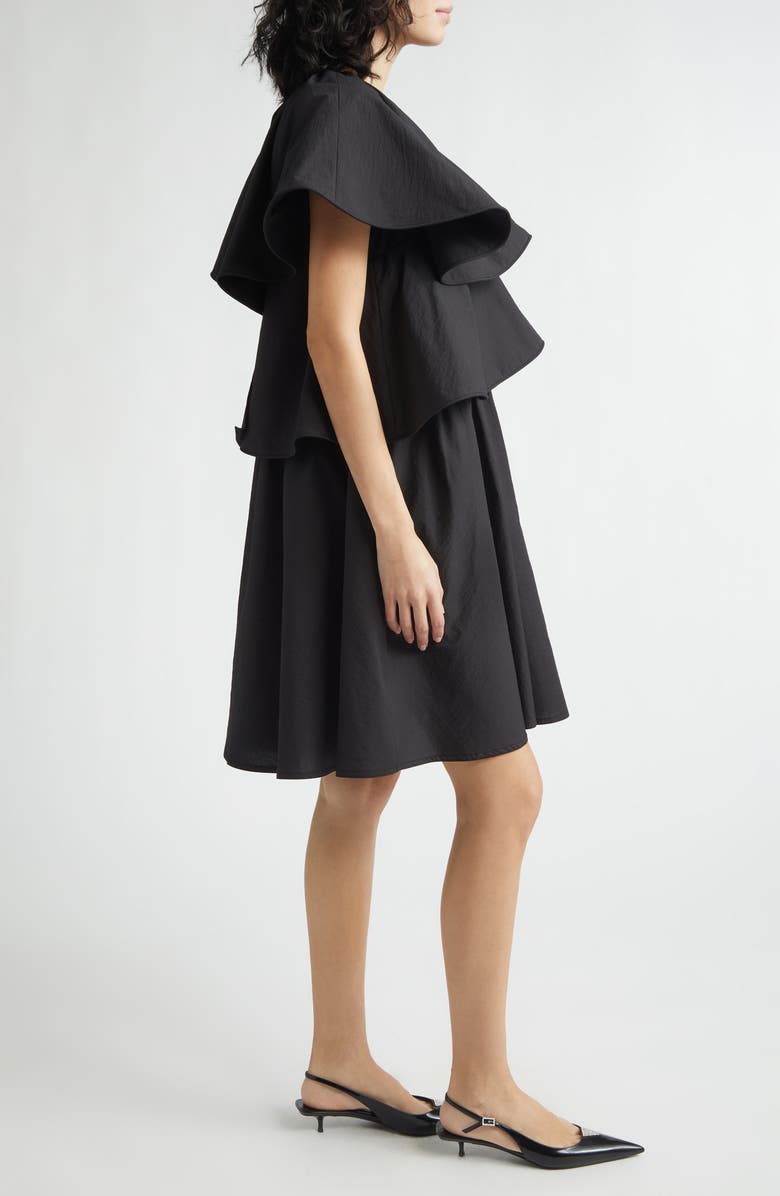 NACKIYÈ Lily Pond Layered Cotton & Nylon Dress, Alternate, color, Noir