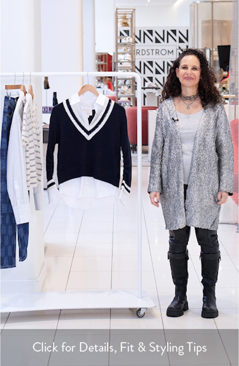 Santina Sequin Detail Layered Sweater, sales video thumbnail