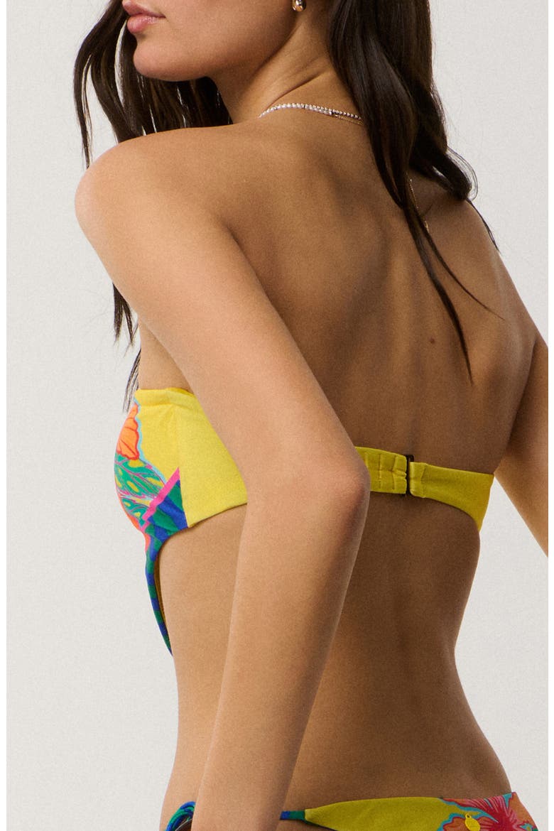 Bliss Scarf Bandeau Bikini Top, Alternate, color, YELLOW