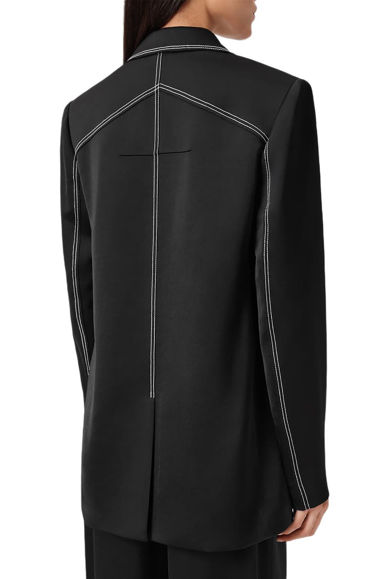 Theah Topstitch Blazer, Alternate, color, BLACK