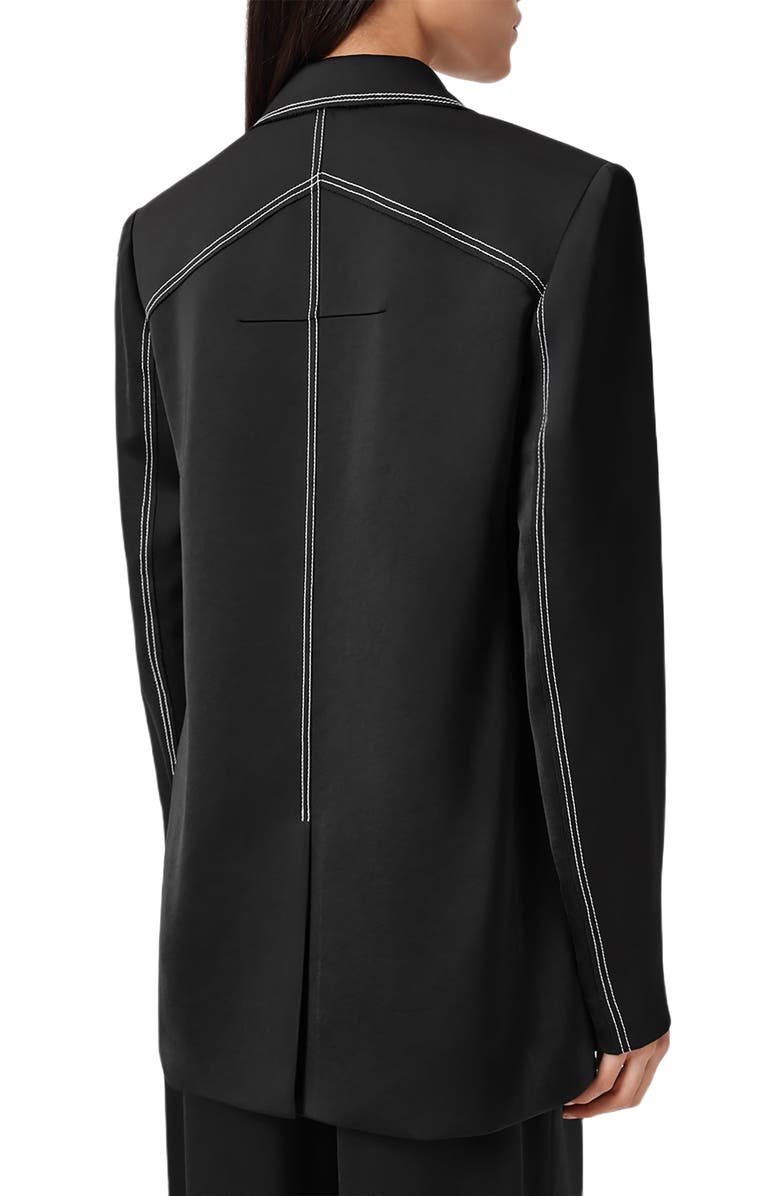 AllSaints Theah Topstitch Blazer, Alternate, color, Black