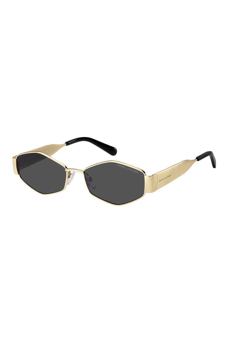 55mm Geometric Sunglasses, Alternate, color, GOLD BLACK/ GREY