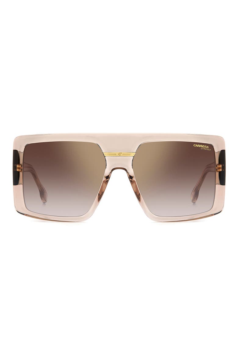 Victory 60mm Square Sunglasses, Alternate, color, NUDE GOLD/ BROWN