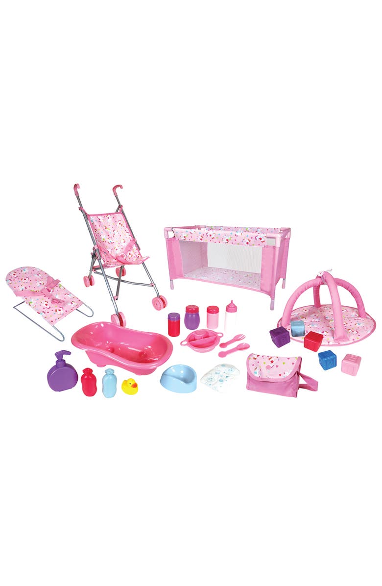 Lissi Baby Doll 24 Piece Nursery Play Set for 11 Inch Doll, Main, color, Multicolored
